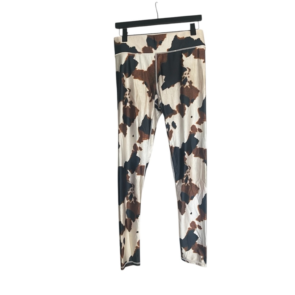Terez Cow Print Hi Gloss Leggings Yoga Pants sz L